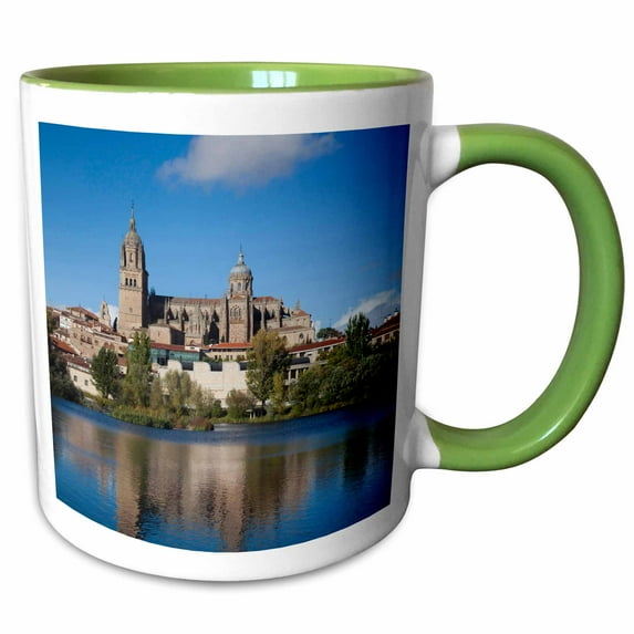 3drose, Spain, Castilla Y Leon, Salamanca Cathedrals - Eu27 Wbi0773 - Walter Bibikow, 11oz Two-tone Green Mug
