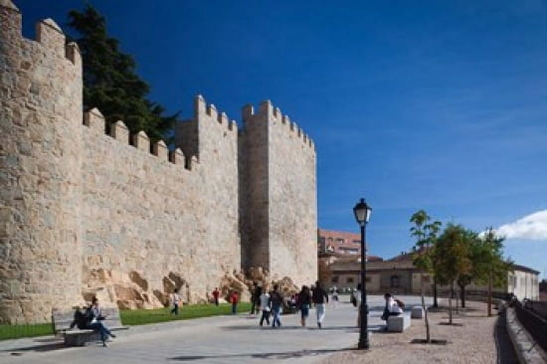 Spain Castilla y Leon Avila Las Murallas Walls Canvas Art - Walter Bibikow DanitaDelimont (38 x 25)