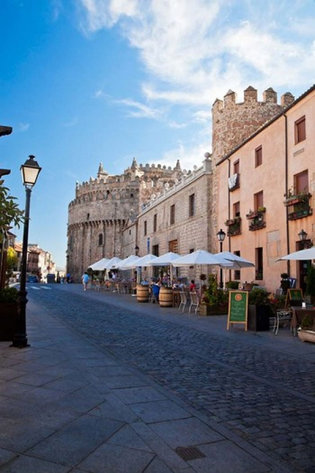 Spain Castilla y Leon Region Restaurants along the City of Avila Canvas Art - Julie Eggers DanitaDelimont (25 x 38)
