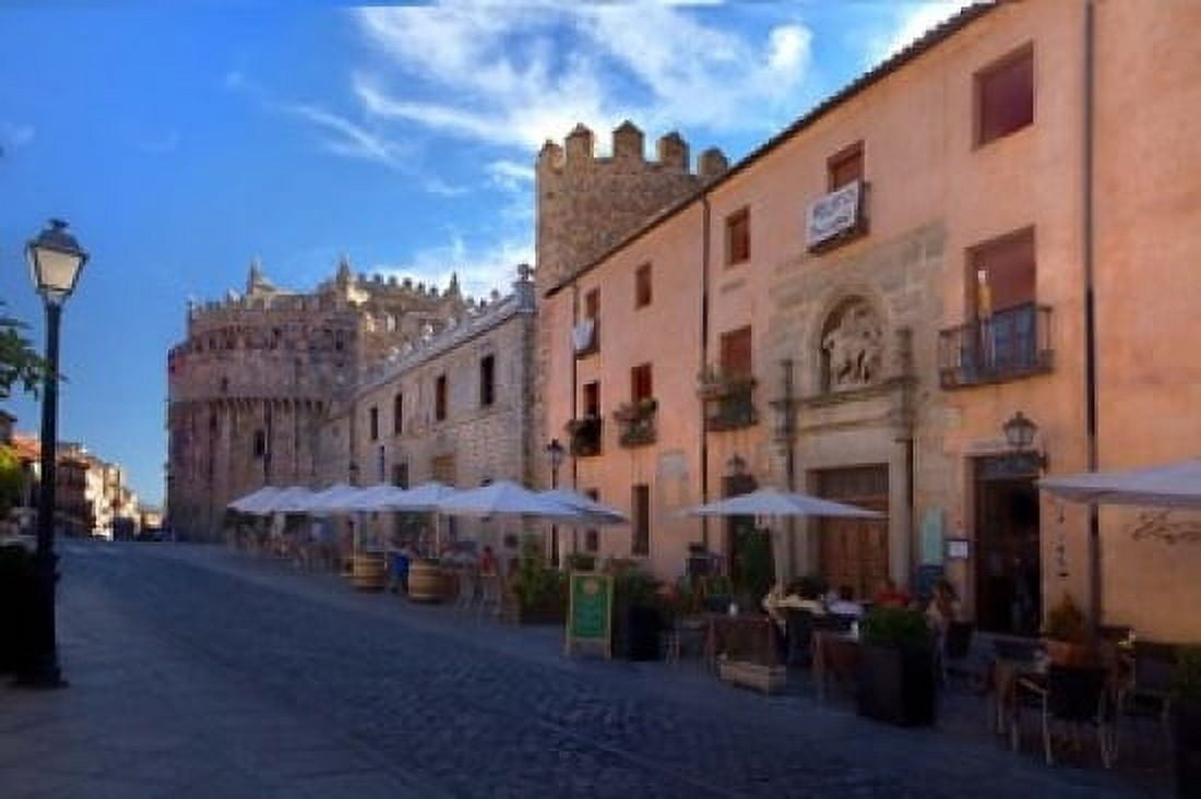 Spain Castilla y Leon Region Restaurants along the city of Avila Canvas Art - Julie Eggers DanitaDelimont (19 x 12)