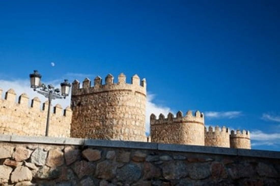 Spain Castilla y Leon Scenic Medieval City Walls of Avila Canvas Art - Julie Eggers DanitaDelimont (19 x 12)