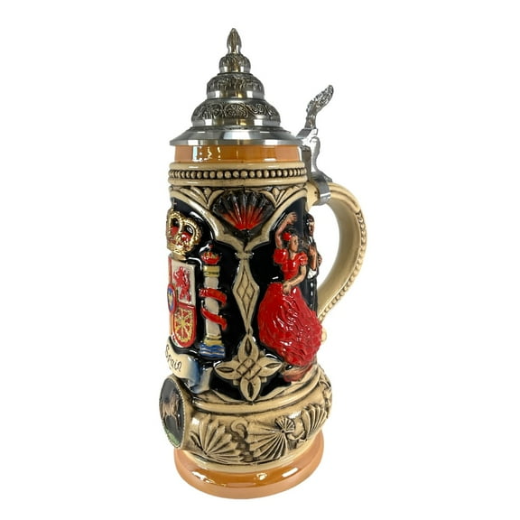 Spain Coat of Arms Spanish Matador and Dancers LE German Beer Stein .5 L