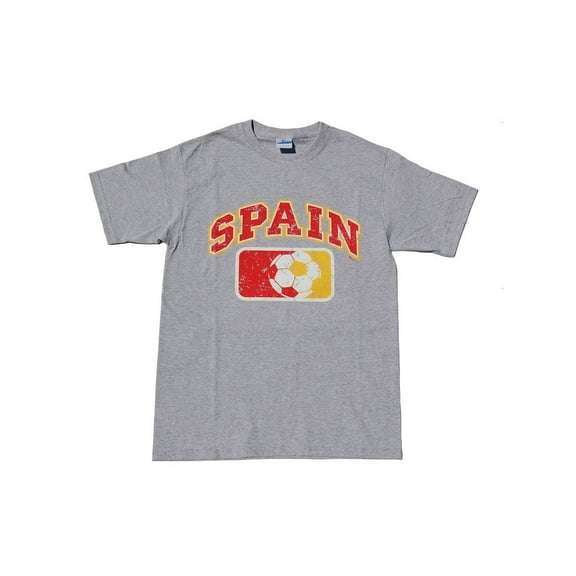 Spain Country Futbol Cotton T-Shirt - Grey, XL