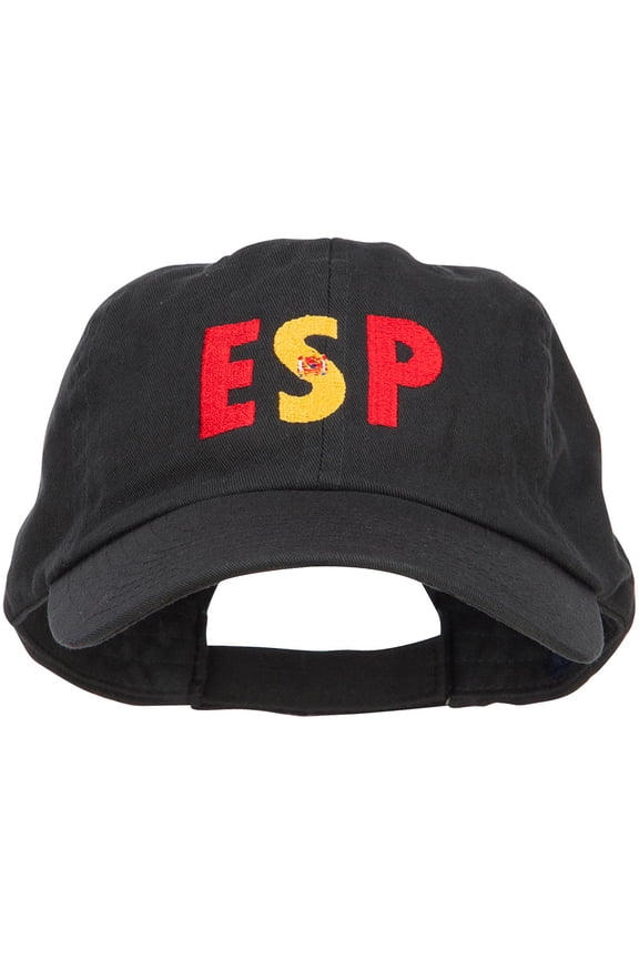 Spain ESP Flag Embroidered Low Profile Cap - Black OSFM