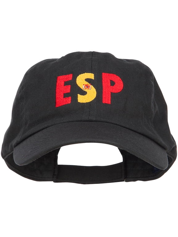 Spain ESP Flag Embroidered Low Profile Cap - Black OSFM
