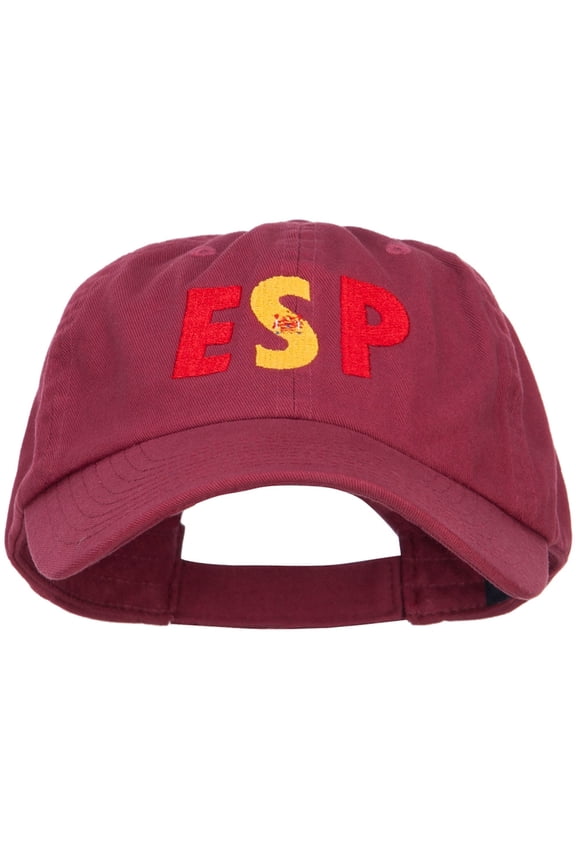 Spain ESP Flag Embroidered Low Profile Cap - Wine OSFM