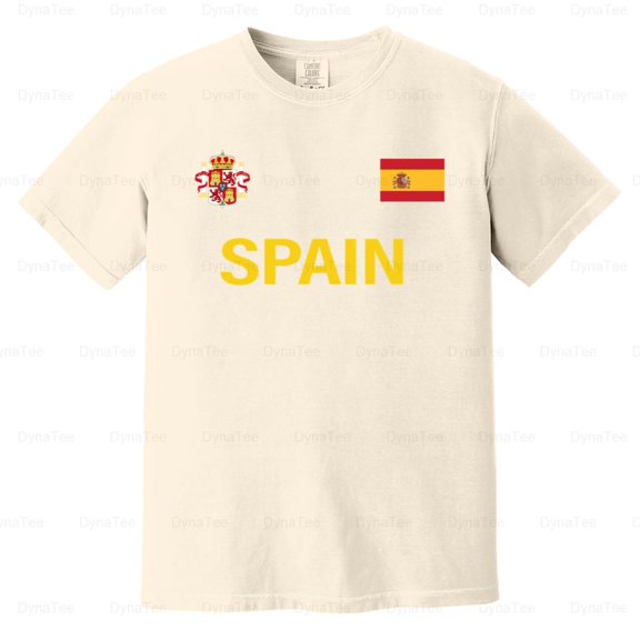 Spain Espana Soccer Flag Jersey Football World Cup Fan Graphic Comfort Color T-Shirt V40799 Unisex, up to 4XL