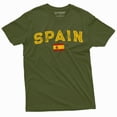 thumbnail image 1 of Spain Espana T-Shirt Spanish Flag Coat Of Arms National Patriotic Tee Shirt (Small Military Green), 1 of 6