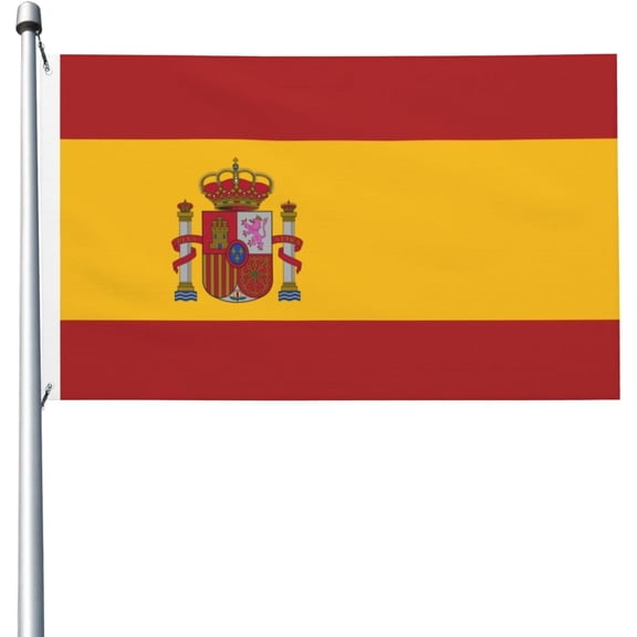 Spain Flag 3x5 Outdoor Double Sided Flag Banner For Outside With 2 Brass Grommets Patio Lawn Decor Flags