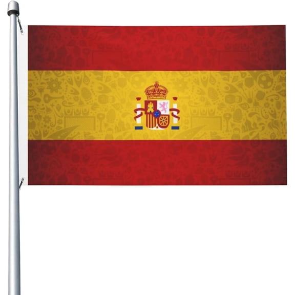 Spain Flag 3x5 Outdoor Double Sided Flag Banner For Outside With 2 Brass Grommets Patio Lawn Decor Flags