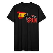 Spain Flag Map Heartbeat Design For Spanish Pride Unisex Jersey T-Shirt