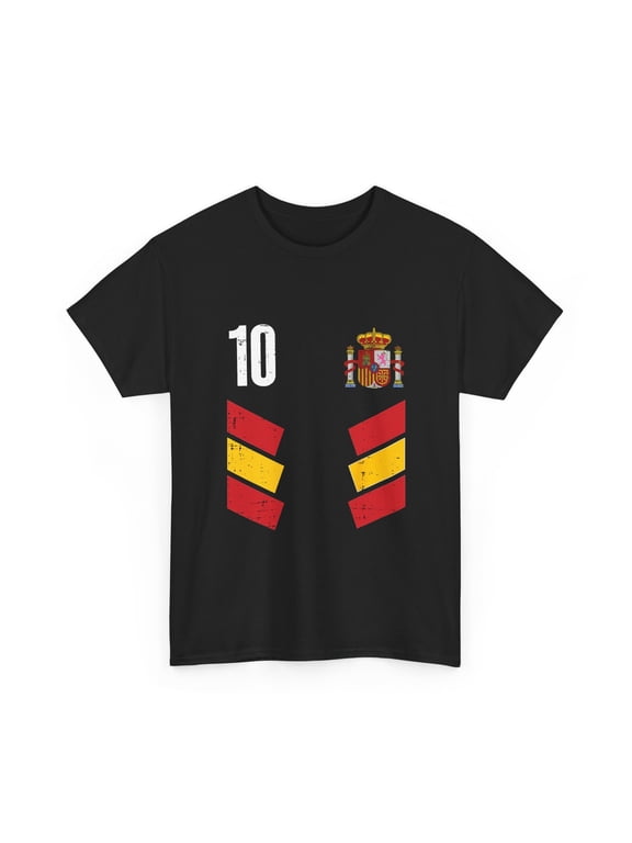 Spain Flag Number 10 Soccer Women Men T-Shirt