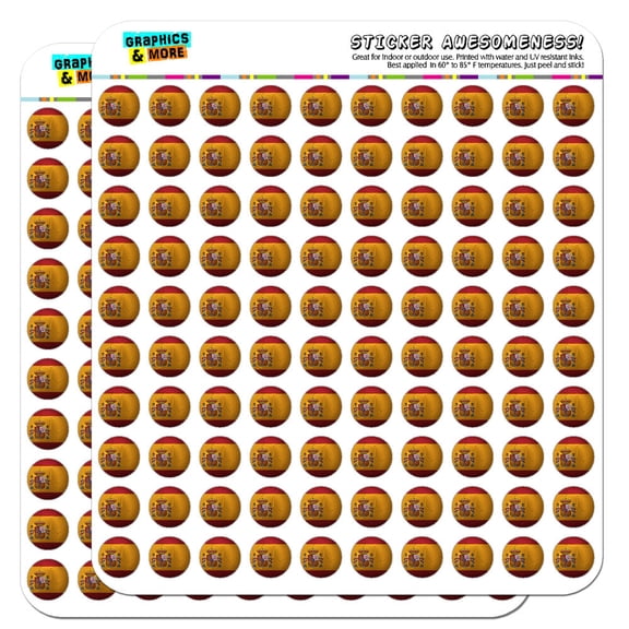 Spain Flag Soccer Ball Futbol Football 1/2" (0.5") Scrapbooking Crafting Stickers