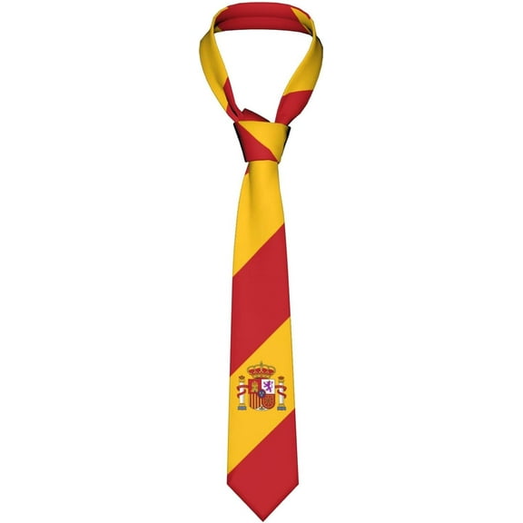 Spain Flag Spanish Striped Necktie Men Neck Ties Mens Party Business Neckties Soft Skil Tie