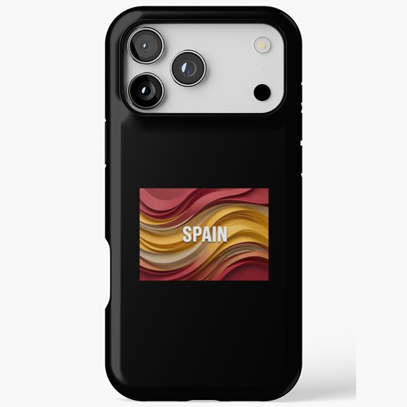 Spain Flag Waves Abstract for iPhone Case 11 through 17 Pro Max