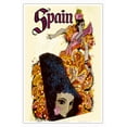 thumbnail image 1 of Spain - Flamenco Dancer - Vintage Travel Poster by David Klein c.1968 - Master Art Print (Unframed) 12in x 18in, 1 of 4