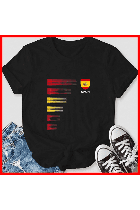 Spain Football Jersey Spanish Football National Team Support Unisex T-Shirt, up to size 5XL