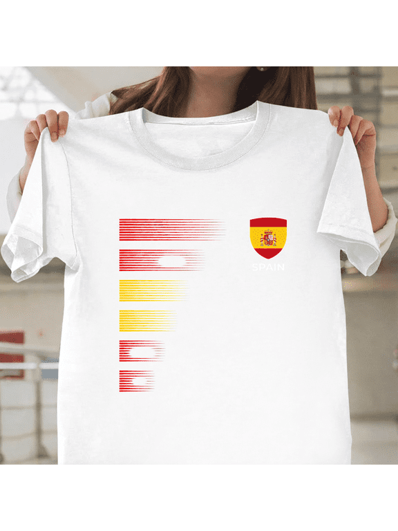 Spain Football Jersey Spanish National Team Support Unisex T-Shirt, up to size 3XL.