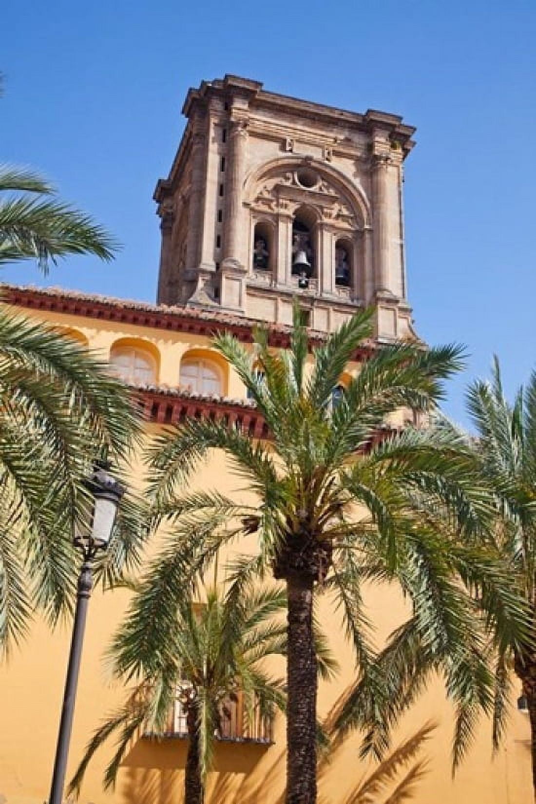 Spain Granada The bell tower of the Granada Cathedral Canvas Art - Julie Eggers DanitaDelimont (18 x 24)