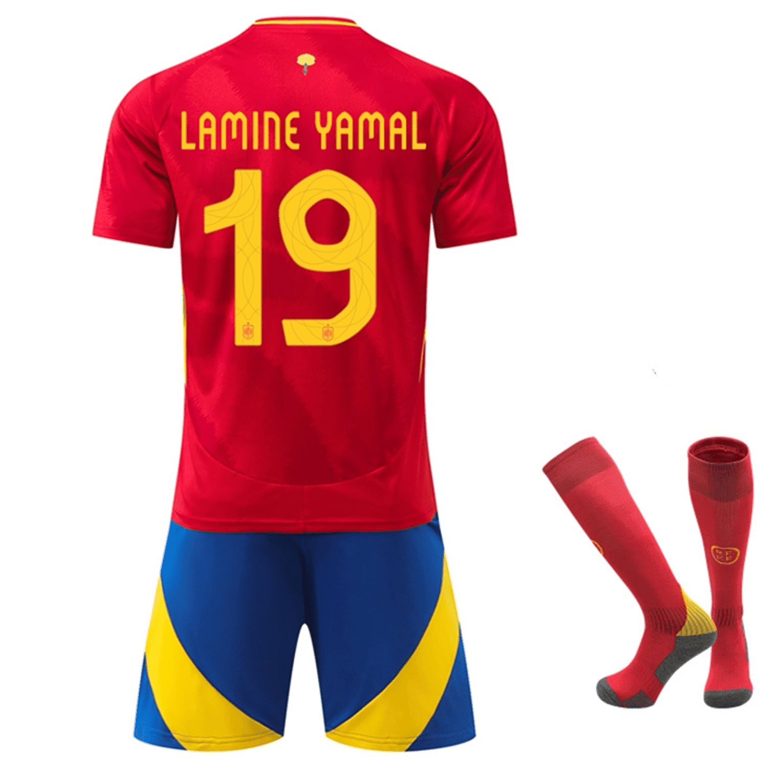 Spain Home UEFA Euro Cup 2024 19 Lamine Yamal Soccer Jersey