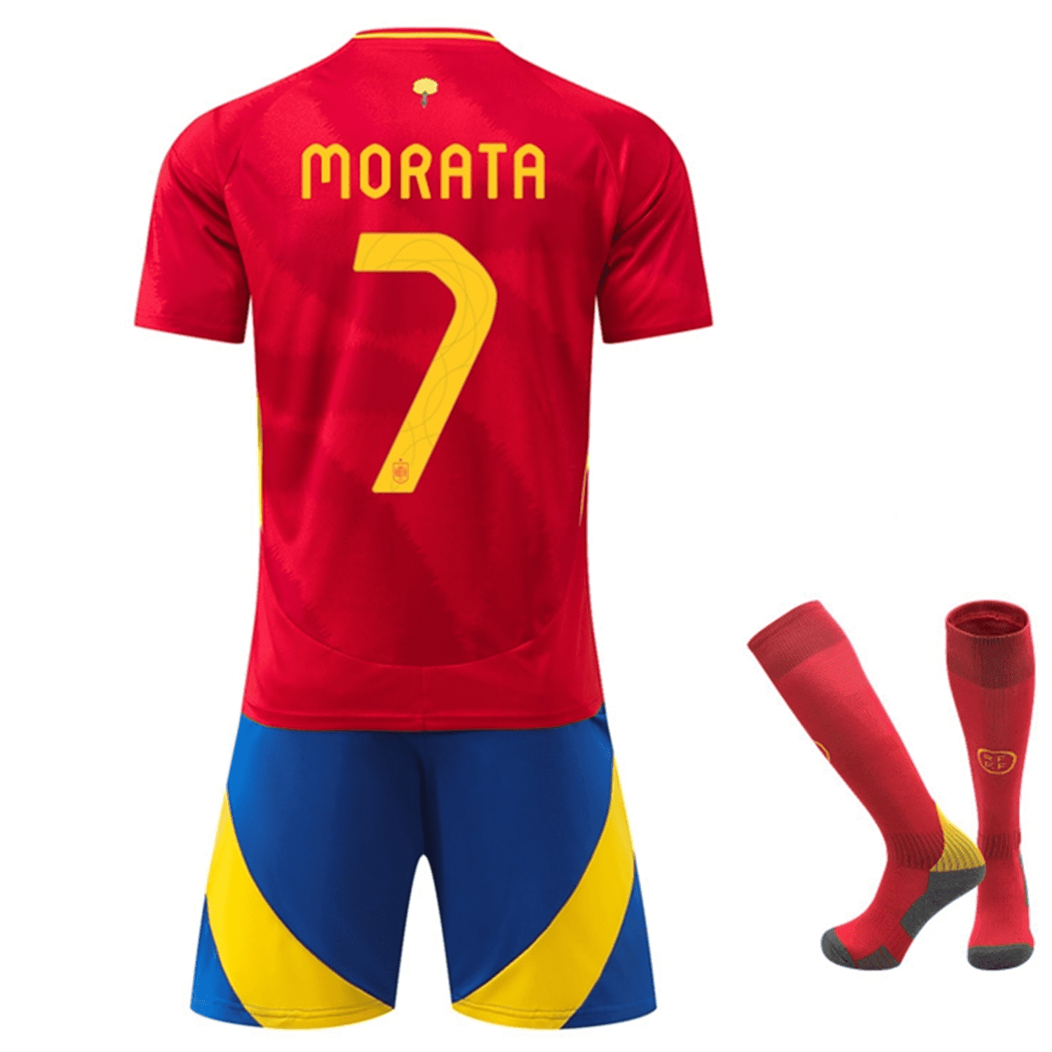 Spain Home UEFA Euro Cup 2024 7 Morata Soccer Jersey