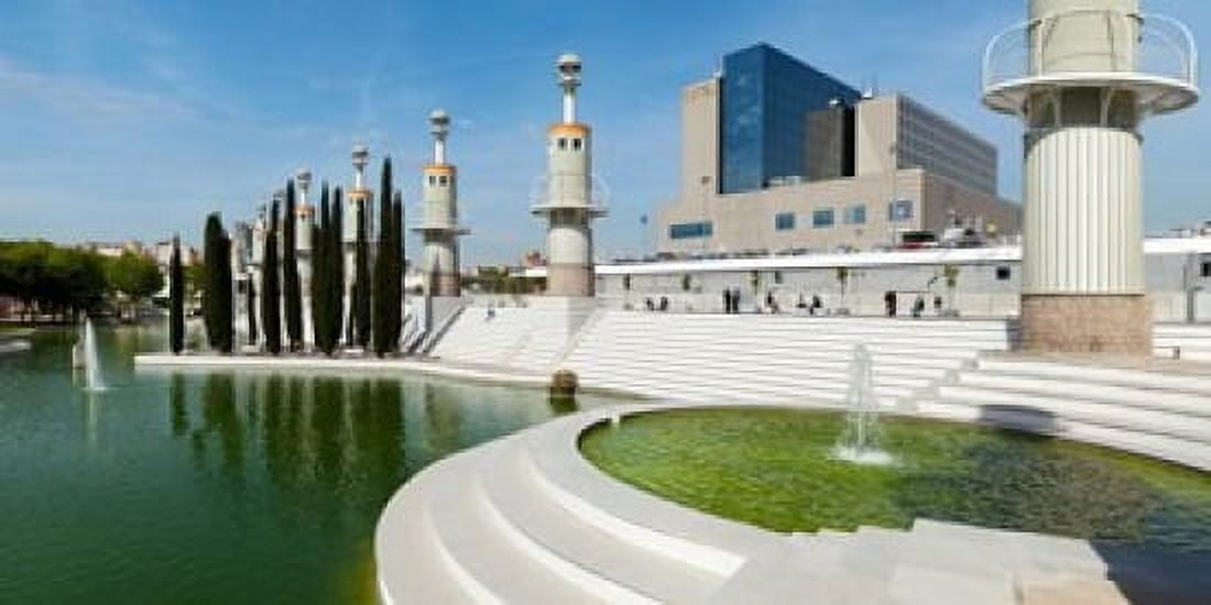 Spain Industrial Park Barcelona Catalonia Spain Canvas Art - Panoramic Images (24 x 12)