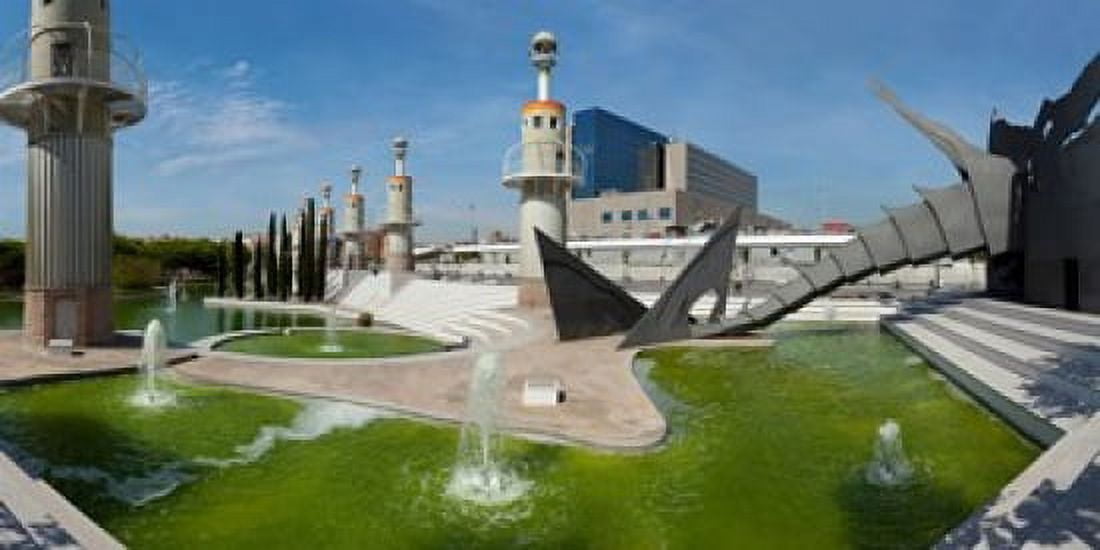 Spain Industrial Park Barcelona Catalonia Spain Canvas Art - Panoramic Images (24 x 12)