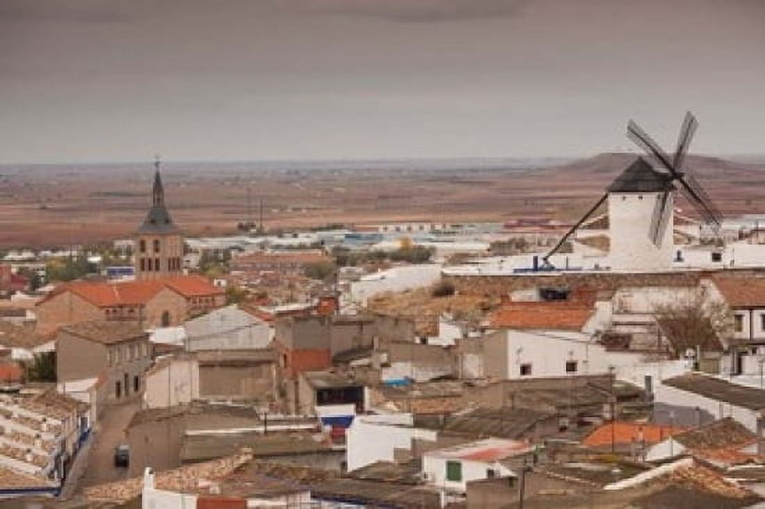 Spain La Mancha Area Campo de Criptana Windmills Canvas Art - Walter Bibikow DanitaDelimont (19 x 12)