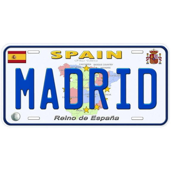 Spain Madrid Custom Novelty Car License Plate