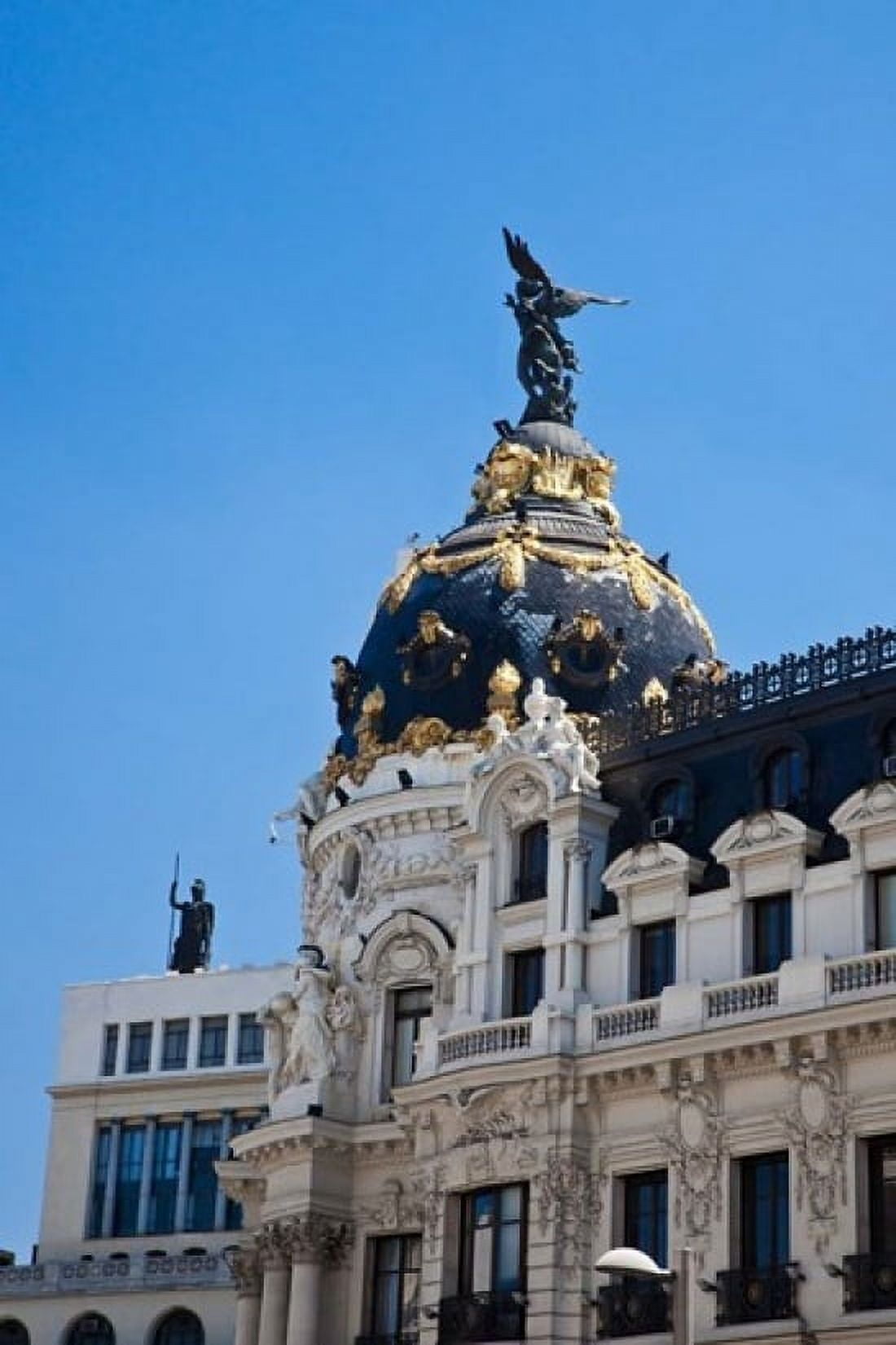 Spain Madrid Metropolis building on Grand Via Canvas Art - Julie Eggers DanitaDelimont (12 x 17)