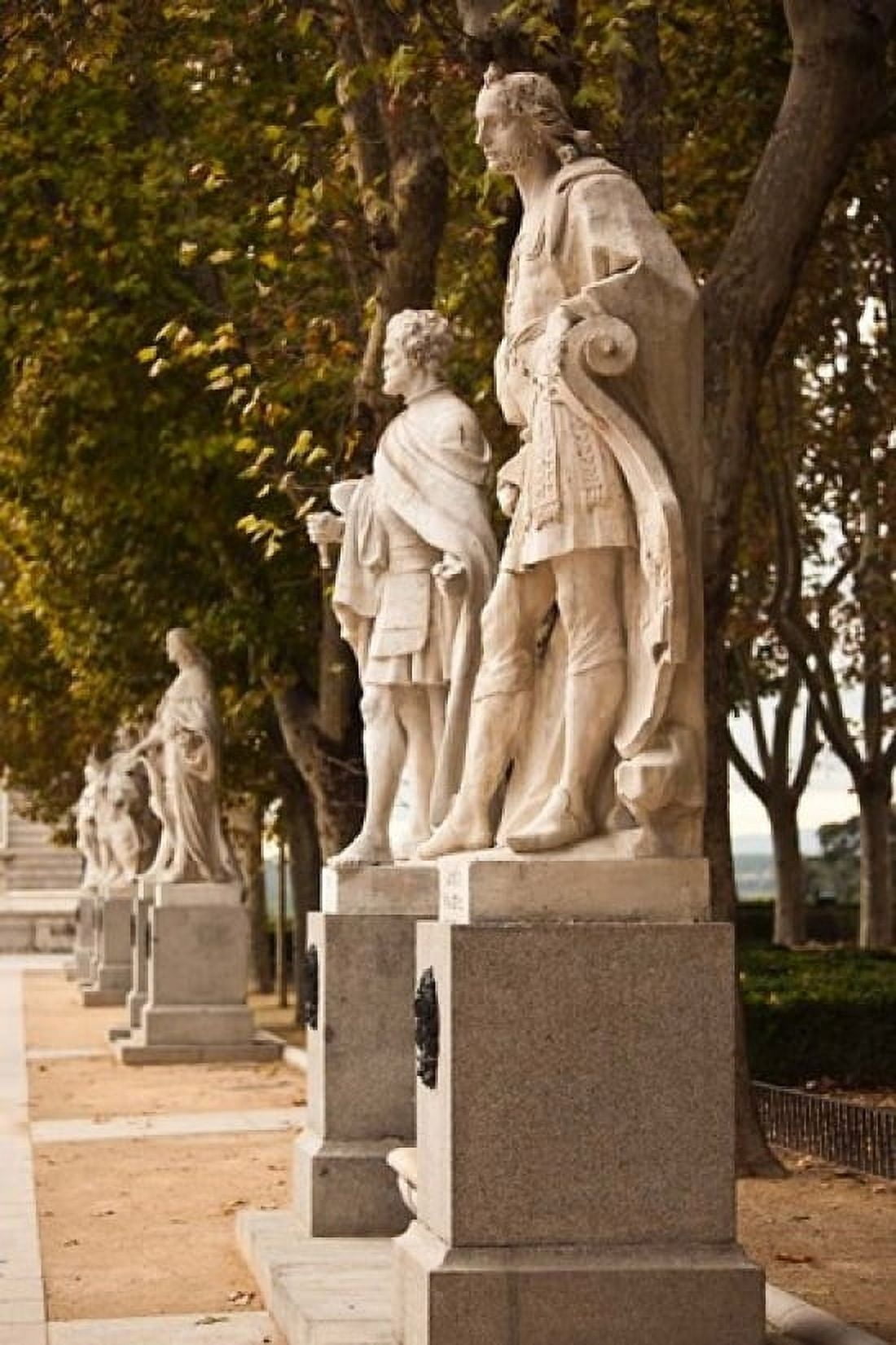 Spain Madrid Plaza de Oriente Statues of Kings Canvas Art - Walter Bibikow DanitaDelimont (18 x 24)