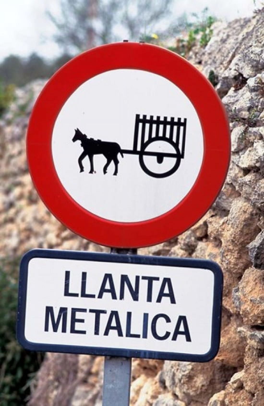 Spain Majorca Road Sign Canvas Art - David R Frazier DanitaDelimont (11 x 17)