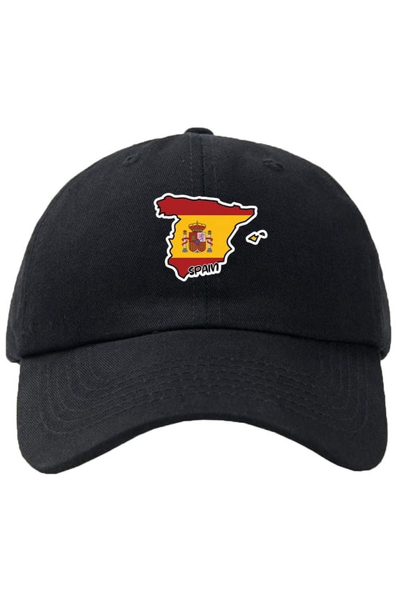 Spain Map Flag Baseball Cap Hat Hook & Loop Closure - Personalize it!