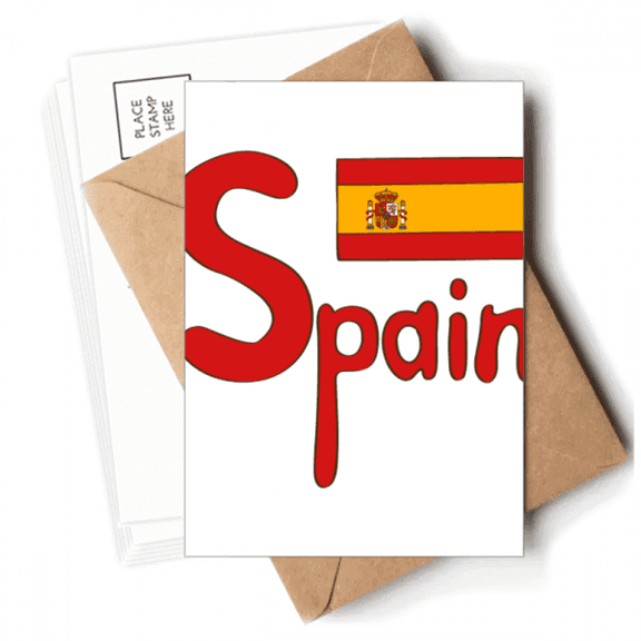 Spain National Flag Red Pattern Postcards Envelopes Blank Note Cards Mailing