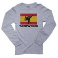 thumbnail image 1 of Spain Olympic - Taekwondo - Flag - Silhouette Men's Long Sleeve Grey T-Shirt, 1 of 2