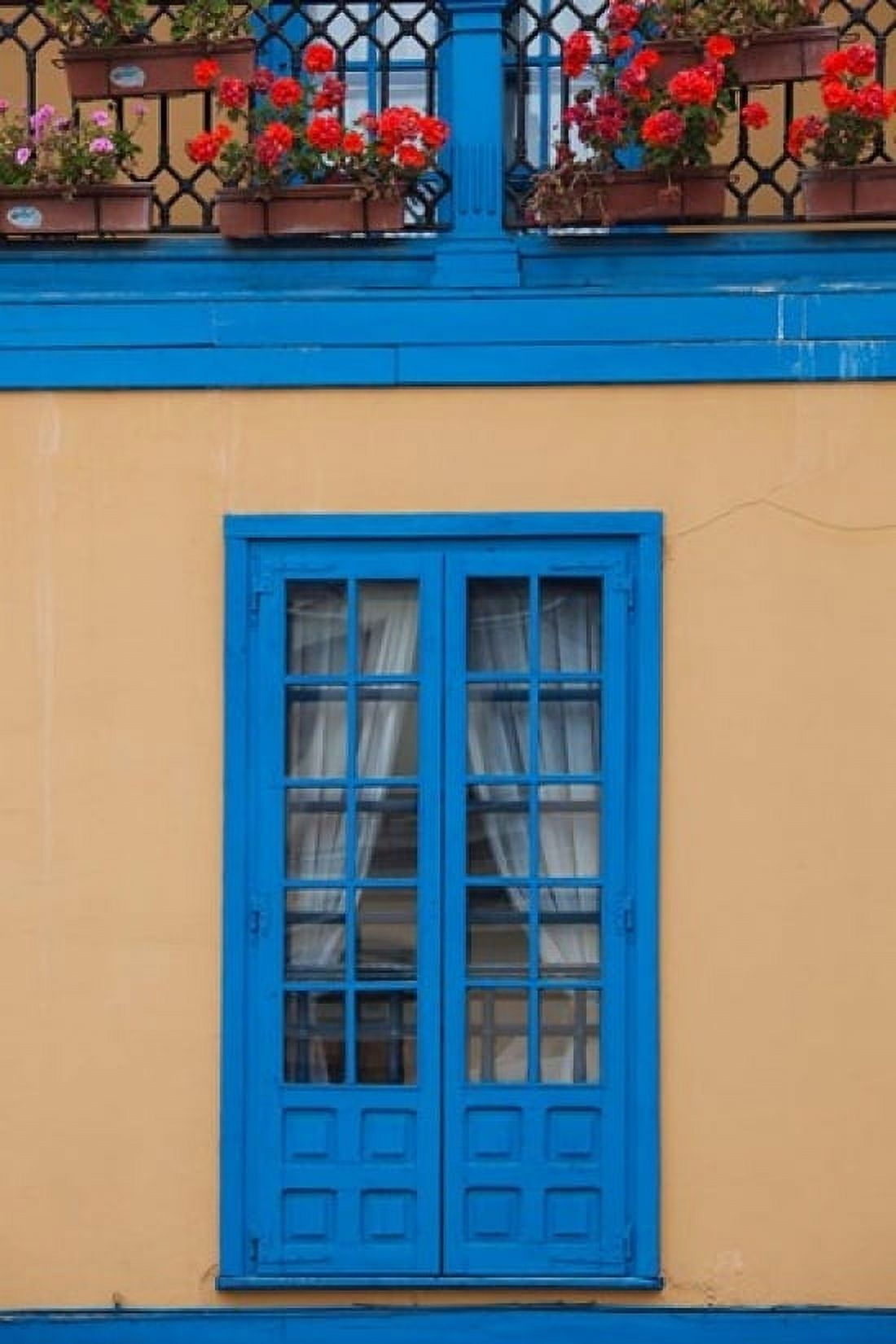 Spain Oviedo Plaza Fontan Building Detail Canvas Art - Walter Bibikow DanitaDelimont (18 x 24)