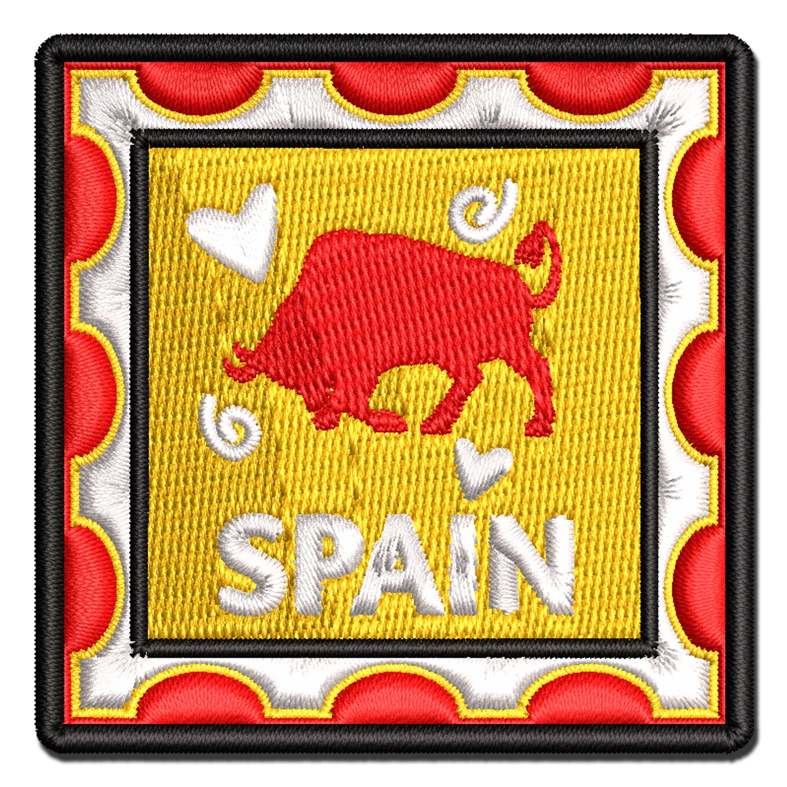 Spain Passport Travel Applique Multi-Color Embroidered Iron-On Patch - 3.5 Inch Large