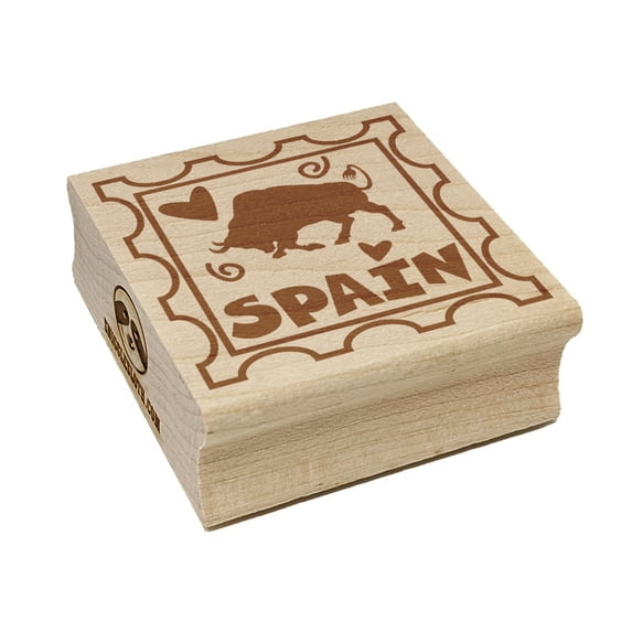 Spain Passport Travel Square Rubber Stamp Stamping Scrapbooking Crafting - Large 2.75in