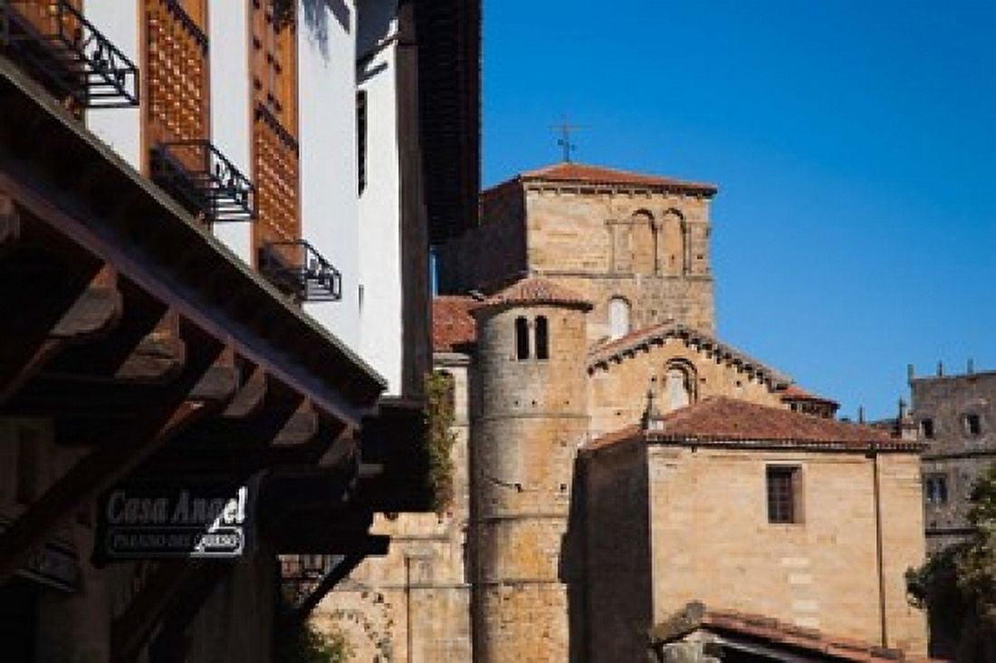 Spain Santillana del Mar Iglesia de Colegiata Canvas Art - Walter Bibikow DanitaDelimont (38 x 25)