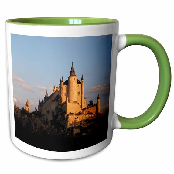 3drose, Spain, Segovia, Alcazar, 15oz Two-tone Green Mug
