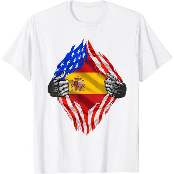 Spain Shirt USA American Spanish Flag Espa?a Hispanic Pride T-Shirt for Women Kids Men