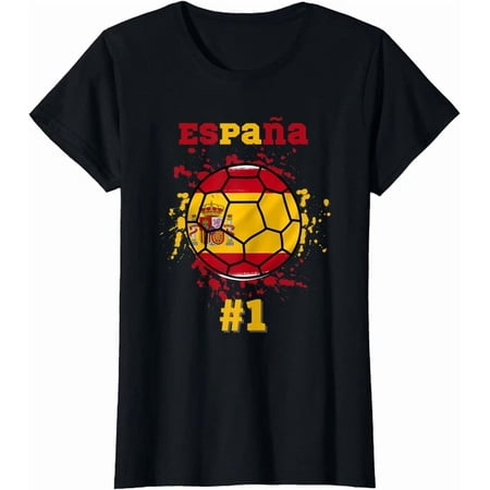 Spain Soccer Ball Espana Flag Spanish Fan Jersey T-Shirt