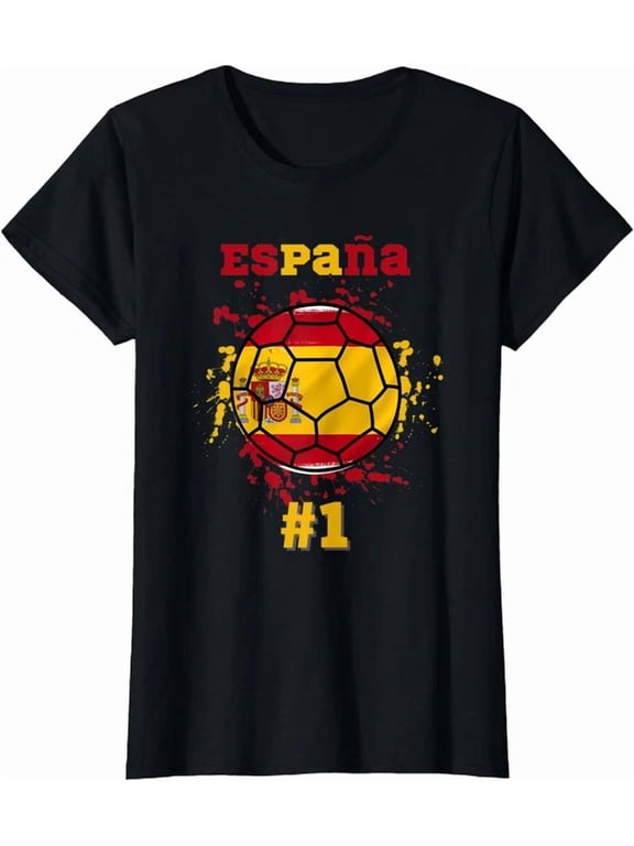 Spain Soccer Ball Espana Flag Spanish Fan Jersey T-Shirt