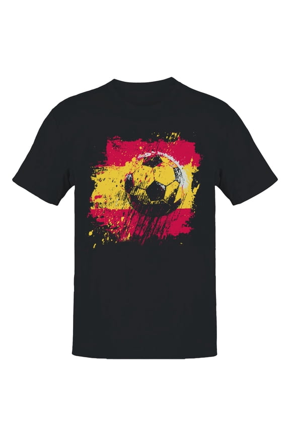 Spain Soccer Grunge Men's Black T-shirt
