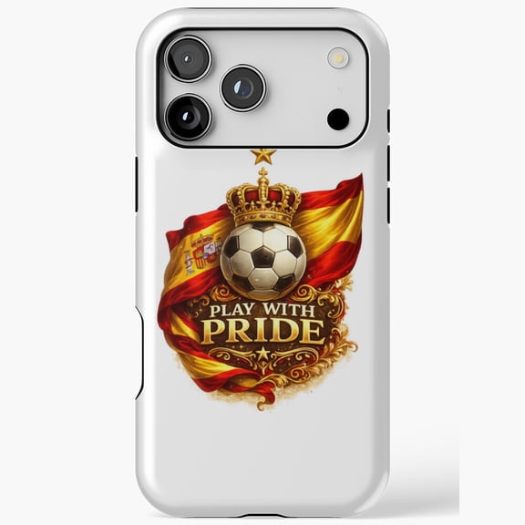 Spain Soccer Pride Crown Flag for iPhone Case 11 through 17 Pro Max