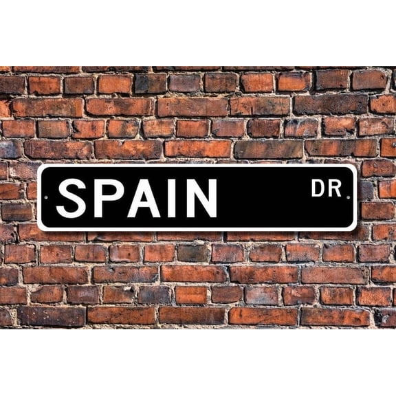 Spain Spain Gift Spain Sign Spain Souvenir Spain Native Spain vacation momento Spain visit Metal Aluminum Sign - Size: 16 x 4 Inches