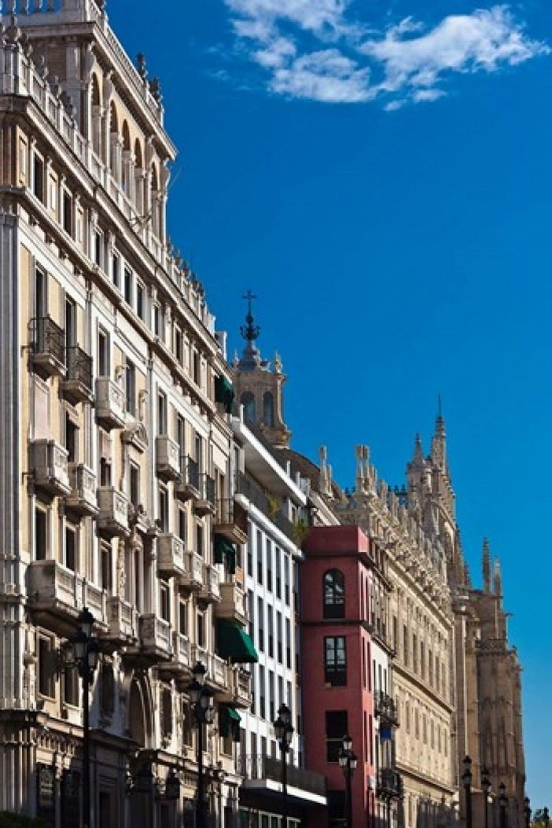 Spain Spain Seville Avenida Constitucion avenue Canvas Art - Walter Bibikow DanitaDelimont (18 x 24)