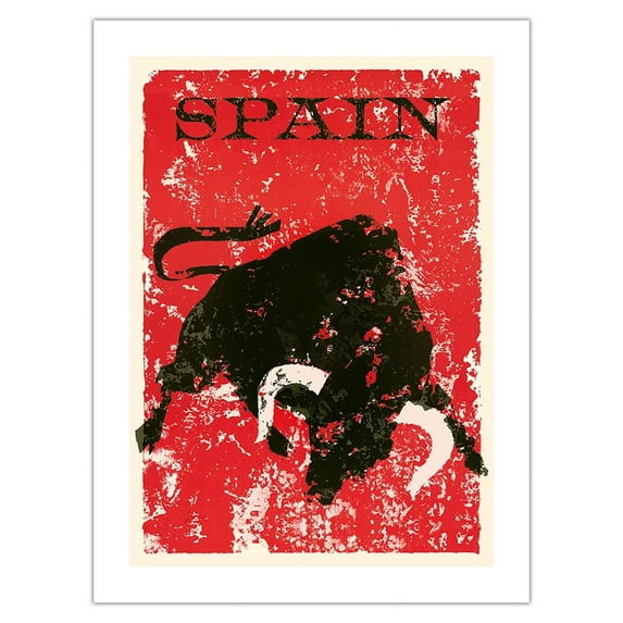 Spain - Spanish Bull Fighting - Vintage Travel Poster c.1950s - Bamboo Fine Art 290gsm Paper Print (Unframed) 18x24in