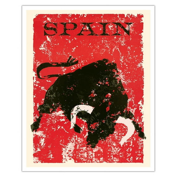 Spain - Spanish Bull Fighting - Vintage Travel Poster c.1950s - Fine Art Matte Paper Print (Unframed) 16x20in