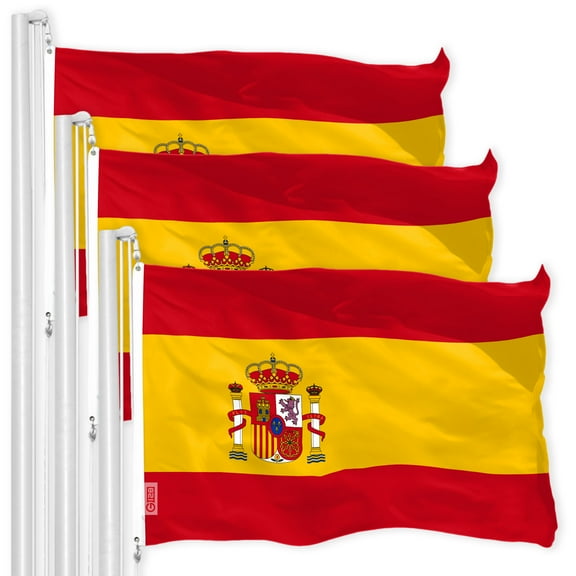 Spain Spanish Flag 3x5FT 3-Pack 150D Printed Polyester By G128